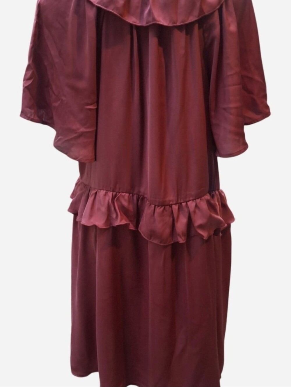 Old Navy Ruffle-Trim Mini Dress In Rust Red - Picture 3 of 5